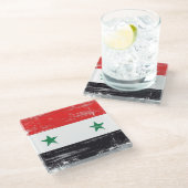 Schmutz-Flagge von Syrien Glasuntersetzer (Schrägansicht)