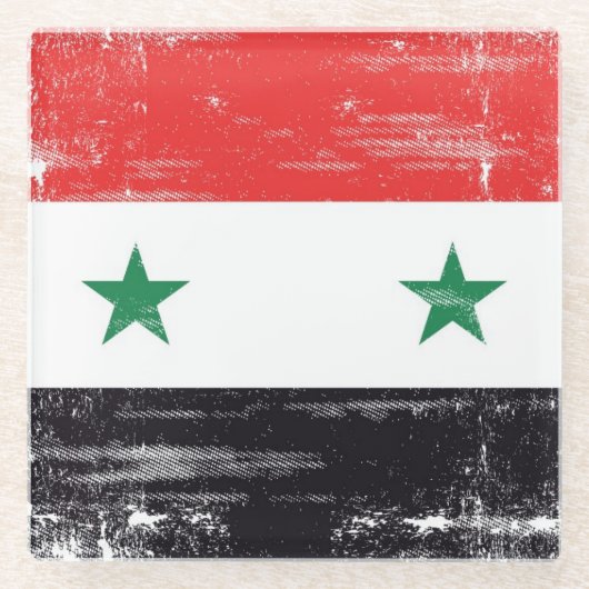 Schmutz-Flagge von Syrien Glasuntersetzer (Vorderseite)