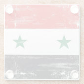 Schmutz-Flagge von Syrien Glasuntersetzer (Rückseite)