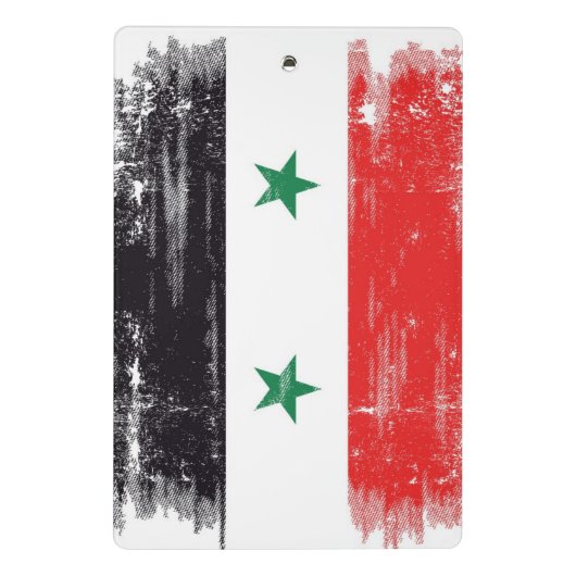 Schmutz-Flagge von Syrien Mini Klemmbrett (Rückseite)