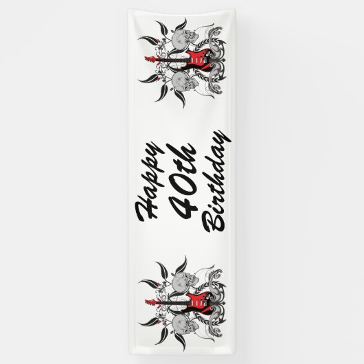 Schmutz-Gitarre und Schädel Banner (Vertikal)