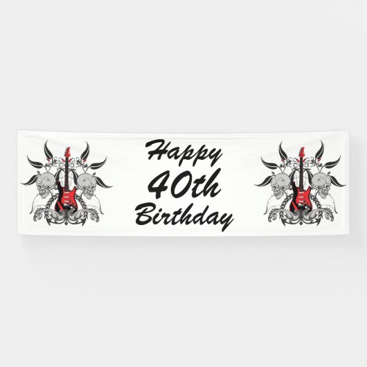 Schmutz-Gitarre und Schädel Banner (Horizontal)