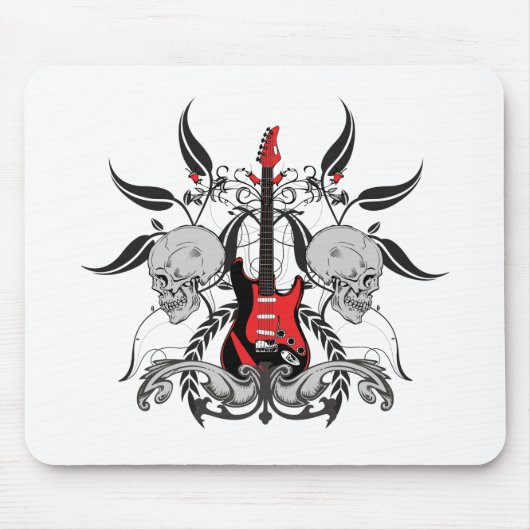 Schmutz-Gitarre und Schädel Mousepad (Vorne)