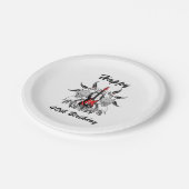 Schmutz-Gitarre und Schädel Pappteller (Schrägansicht)