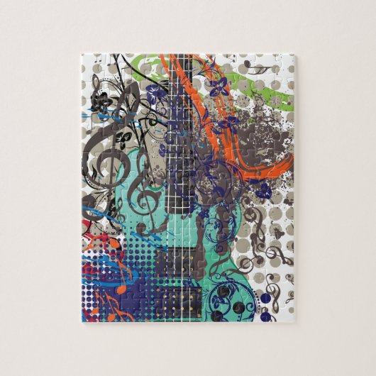 Schmutz-Gitarren-Illustration Puzzle (Vertikal)