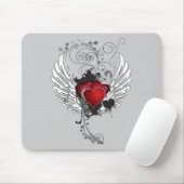 Schmutz-Herz-Flügel Mousepad (Mit Mouse)