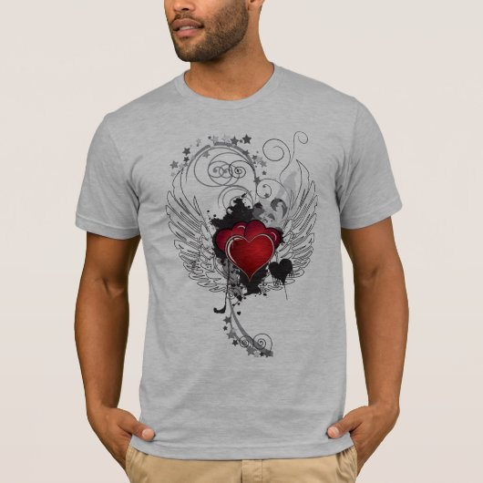 Schmutz-Herz-Flügel T-Shirt (Vorderseite)