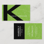 Schmutz-Monogramm-Schablonen-Visitenkarten Visitenkarte (Vorne/Hinten)