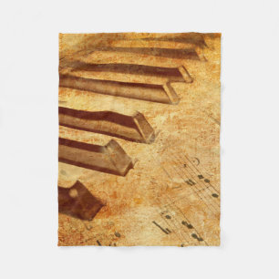 Schmutz-Musik-Blatt-Klavier-Schlüssel Fleecedecke