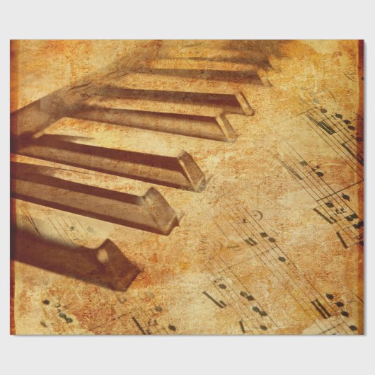 Schmutz-Musik-Blatt-Klavier-Schlüssel Geschenkpapier (Flach)