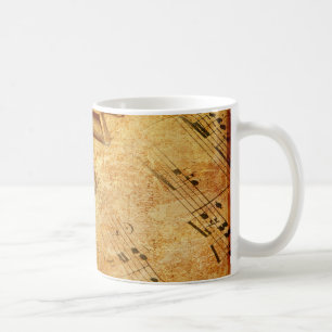 Schmutz-Musik-Blatt-Klavier-Schlüssel Kaffeetasse