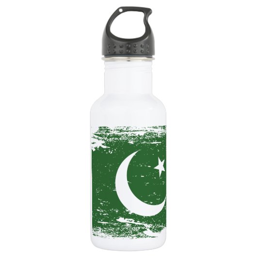 Schmutz-Pakistan-Flagge Trinkflasche (Vorderseite)