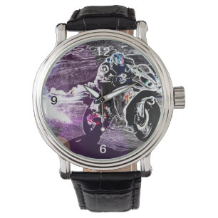 Schmutz radfahrender Motocross, der Armbanduhr
