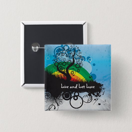 Schmutz-Regenbogen-Baum kundengerecht Button (Vorne & Hinten)