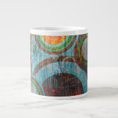 Schmutz-Retro Kreise Jumbo-Tasse (Vorderseite)