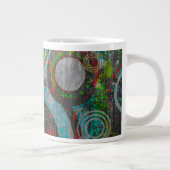 Schmutz-Retro Kreise Jumbo-Tasse (Rechts)