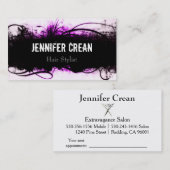 Schmutz-rosa und schwarze Visitenkarte Terminkarte (Vorne/Hinten)