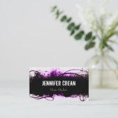 Schmutz-rosa und schwarze Visitenkarte Terminkarte (Stehend Vorderseite)