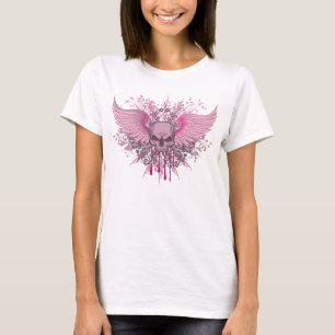 SCHMUTZ-ROSA WINGED SCHÄDEL T-Shirt