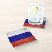 Schmutz-Russe-Flagge Glasuntersetzer (Schrägansicht)