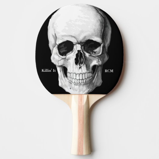 Schmutz-Schädel-Monogramm Tischtennis Schläger (Vorderseite)