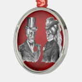 Schmutz-Schädel-Skelett-Paare Ornament Aus Metall (Links)