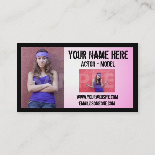 Schmutz-Schauspielerheadshot-Visitenkarte Visitenkarte (Vorderseite)