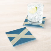 Schmutz-schottische Flaggen-Illustration Glasuntersetzer (Schrägansicht)