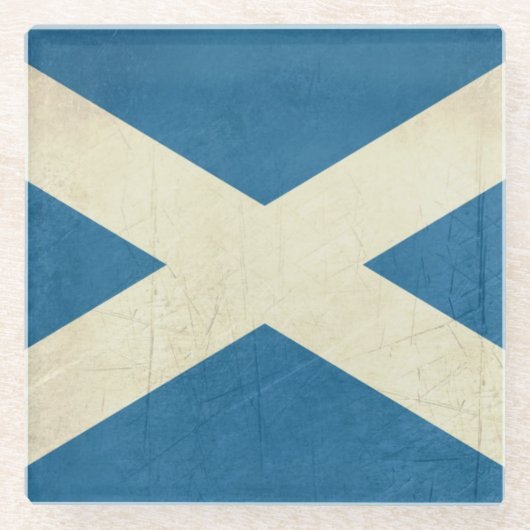 Schmutz-schottische Flaggen-Illustration Glasuntersetzer (Vorderseite)