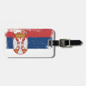Schmutz-Serbien-Flagge Gepäckanhänger (Vorderseite horizontal)