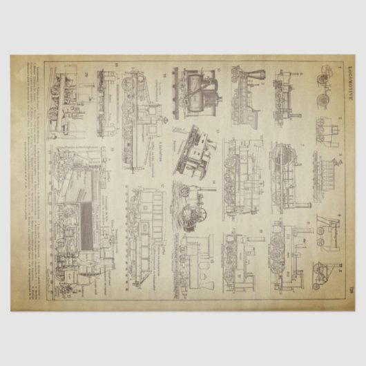 Schmutz sich fortbewegendes Decoupage Blatt Seidenpapier (Vorderseite)
