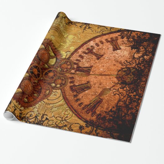 Schmutz Steampunk Gang und Uhr Geschenkpapier (Ungerollt)