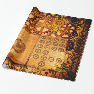 Schmutz Steampunk Gänge Geschenkpapier