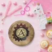 Schmutz Steampunk übersetzt Monogramm-Buchstaben A Pappteller (Party)