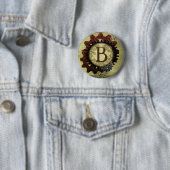 Schmutz Steampunk übersetzt Monogramm-Buchstaben B Button (Beispiel)