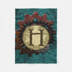 Schmutz Steampunk übersetzt Monogramm-Buchstaben Fleecedecke