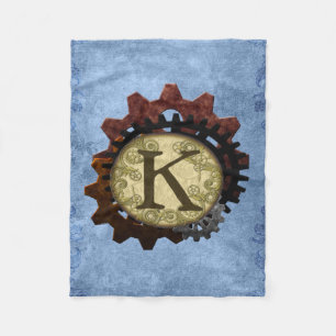 Schmutz Steampunk übersetzt Monogramm-Buchstaben Fleecedecke