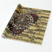 Schmutz Steampunk Uhren und Gänge Geschenkpapier (Ungerollt)