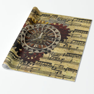 Schmutz Steampunk Uhren und Gänge Geschenkpapier