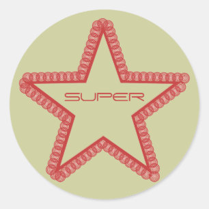 Schmutz-Superstar-Aufkleber, rot Runder Aufkleber
