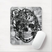 Schmutz-Süßigkeitszuckerschädel in Schwarzweiss. Mousepad (Mit Mouse)