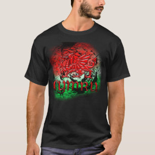 Schmutz-T-Shirt mit Waliser Drachen und Cymru T-Shirt