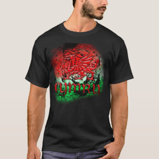 Schmutz-T-Shirt mit Waliser Drachen und Cymru T-Shirt