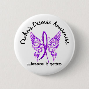 Schmutz-Tätowierungs-Schmetterling6,1 Crohns Button