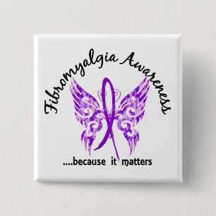 Schmutz-Tätowierungs-Schmetterling6,1 Fibromyalgi Button