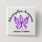 Schmutz-Tätowierungs-Schmetterling6,1 Fibromyalgia Button (Vorderseite)