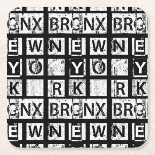 Schmutz-Typografie Bronx New York   Rechteckiger Pappuntersetzer