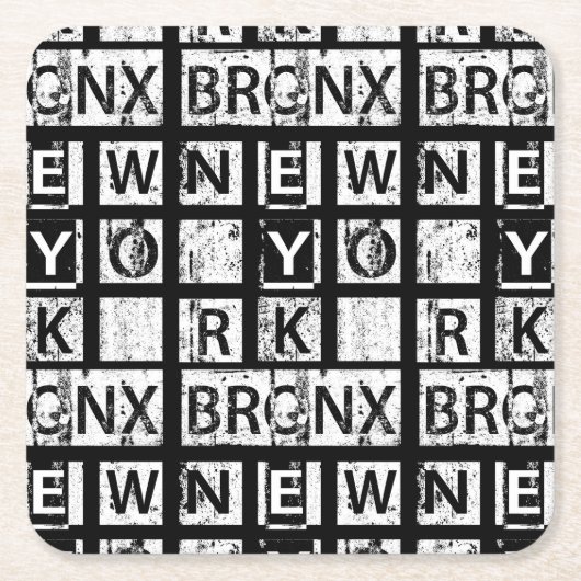 Schmutz-Typografie Bronx New York | Rechteckiger Pappuntersetzer (Vorderseite)