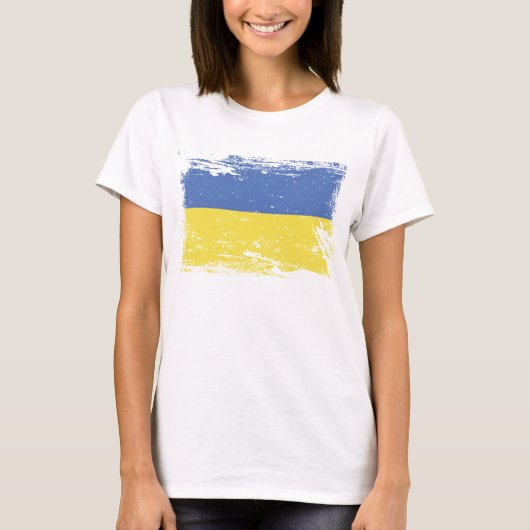 Schmutz-Ukraine-Flagge T-Shirt (Vorderseite)