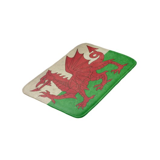 Schmutz-Waliser-Dracheflaggenillustration Badematte (Schrägansicht)